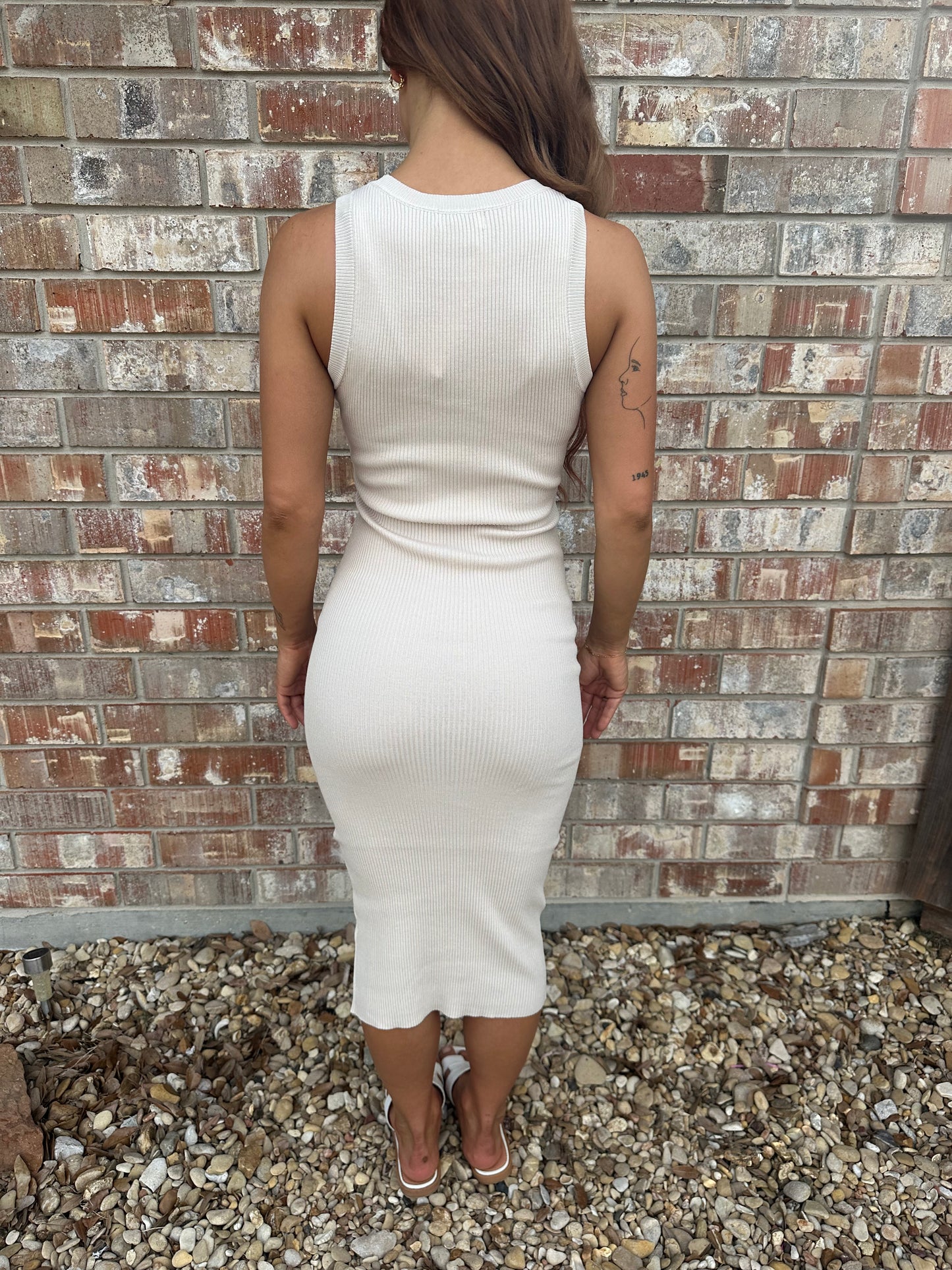 Ribbed Knit Tank Midi Dress