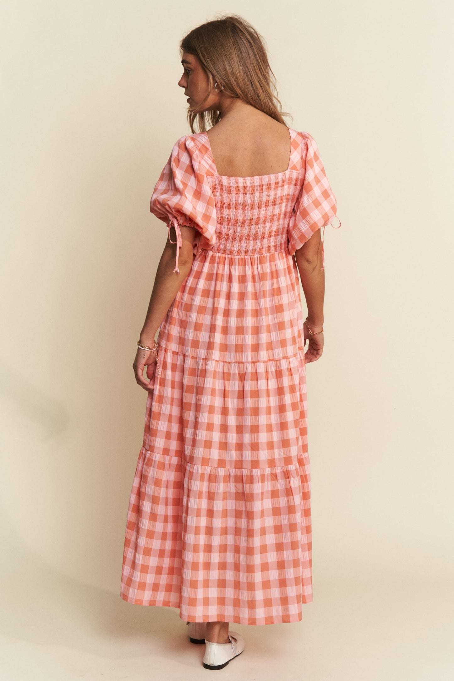 Dawsyn Gingham Tiered Dress