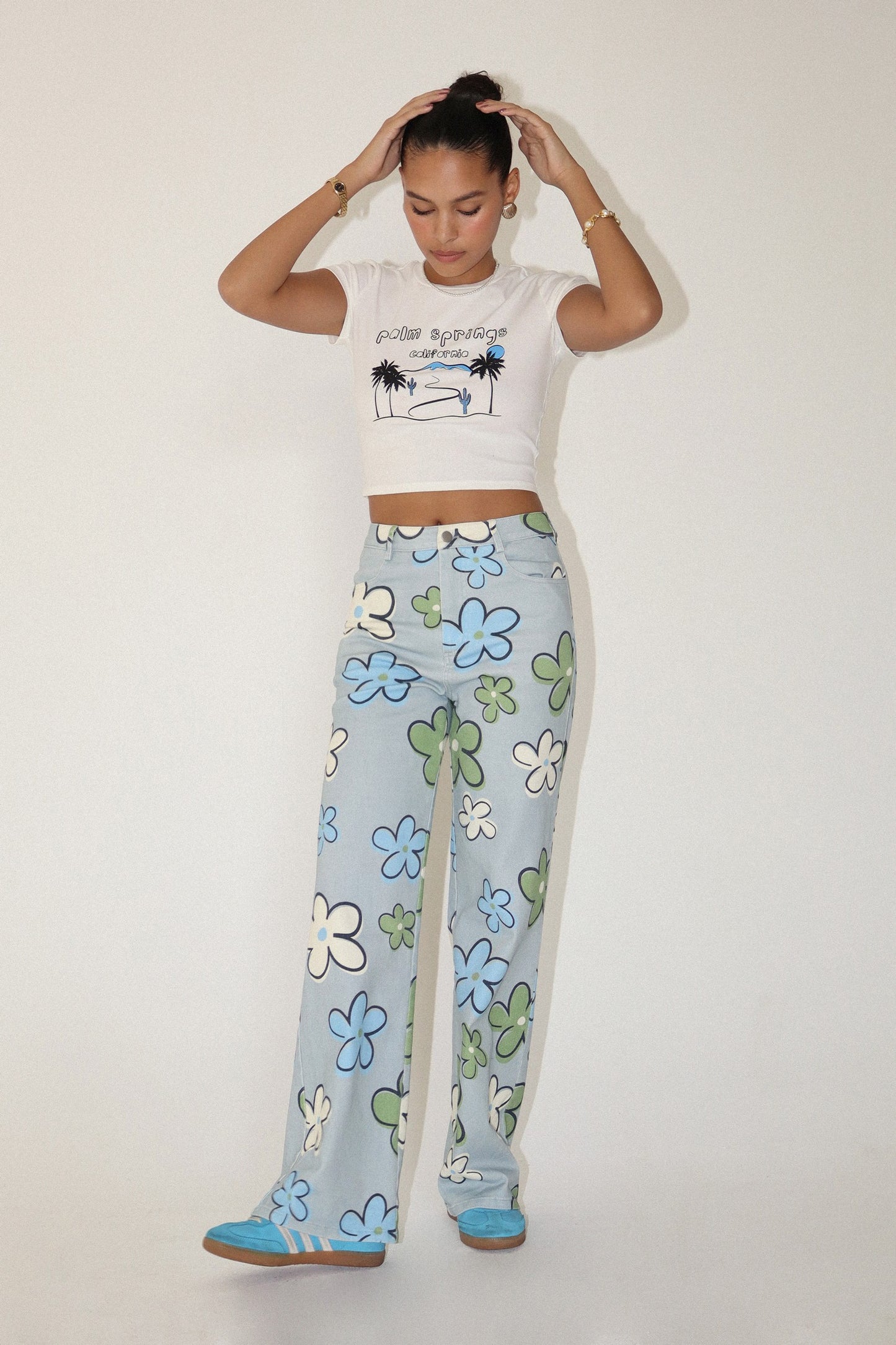 Daisy Stretch Cotton Jean Pants