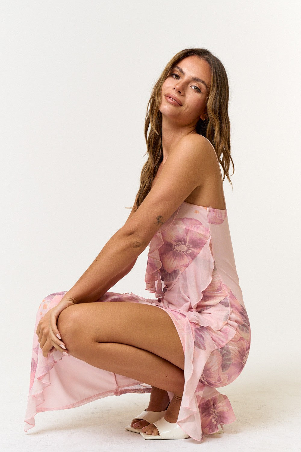 Jade Floral Ruffle Dress