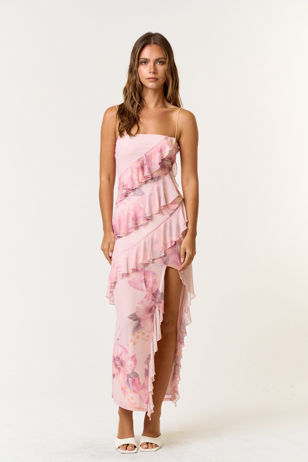 Jade Floral Ruffle Dress