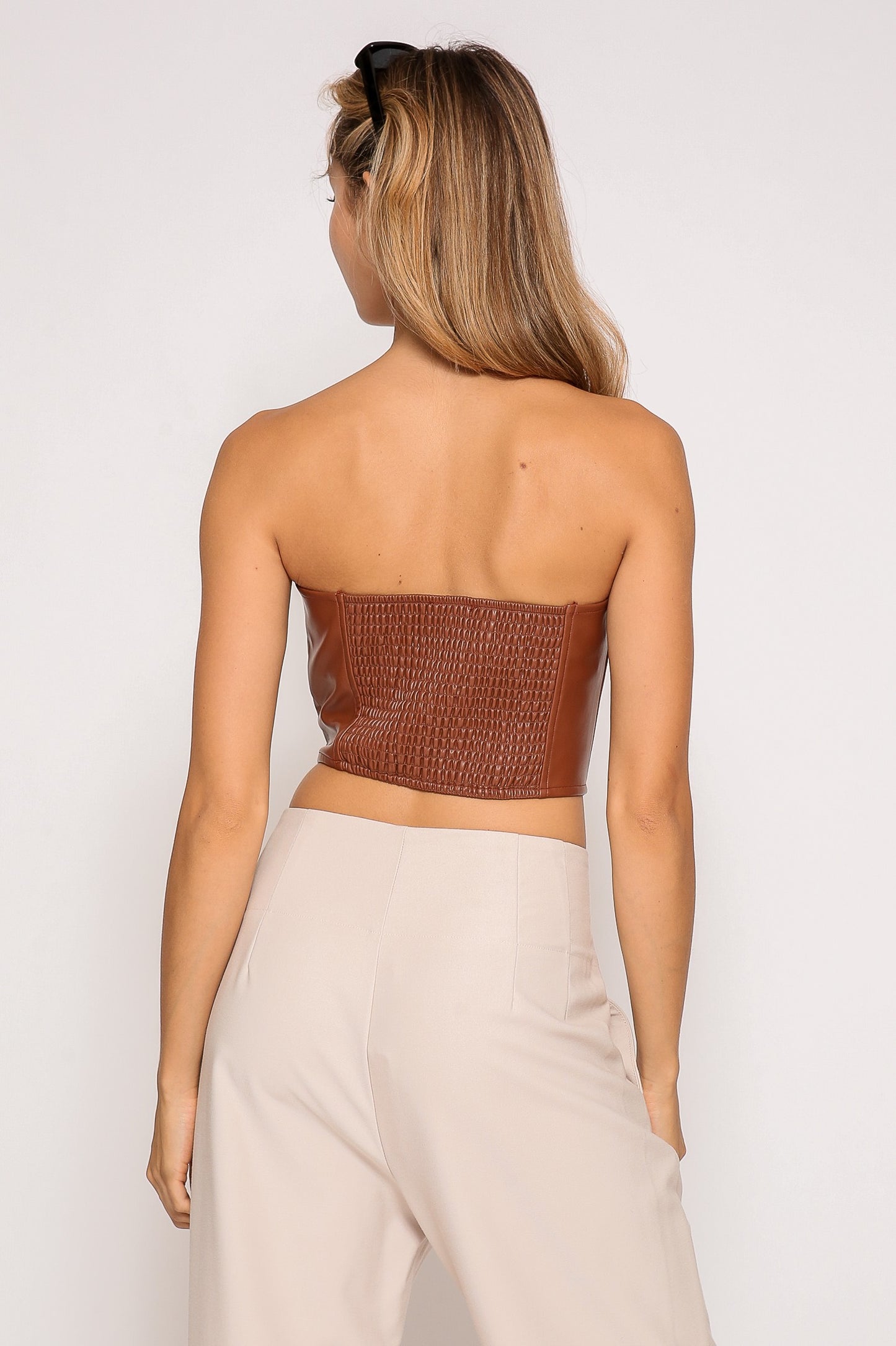 Night Out Leather Corset Top