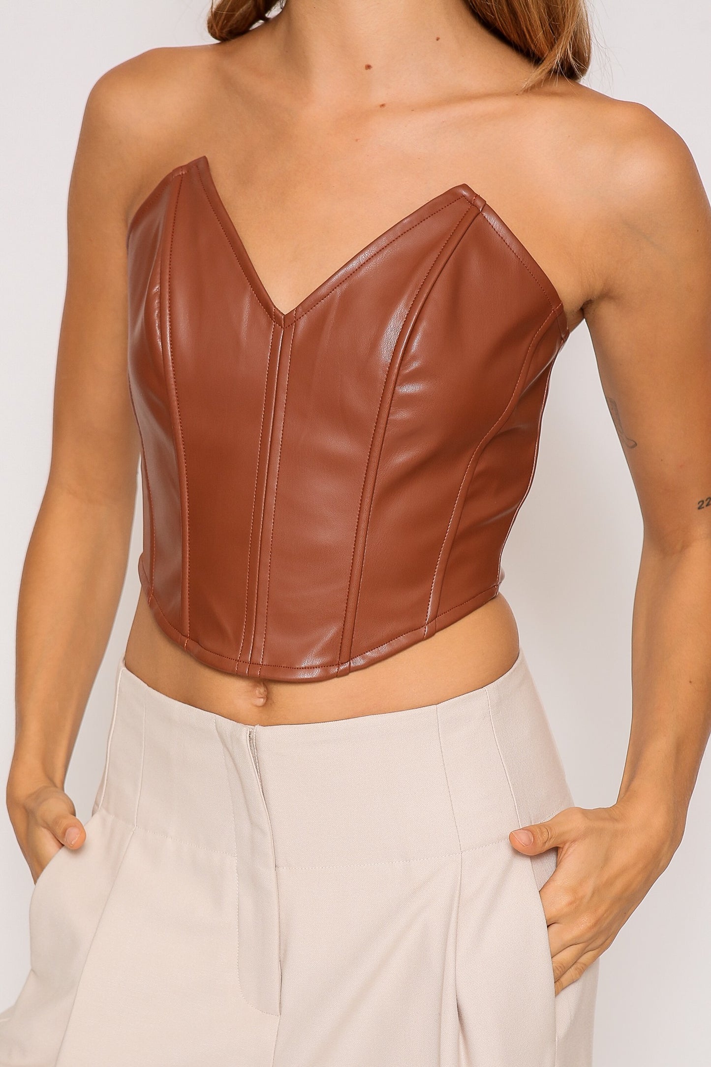 Night Out Leather Corset Top