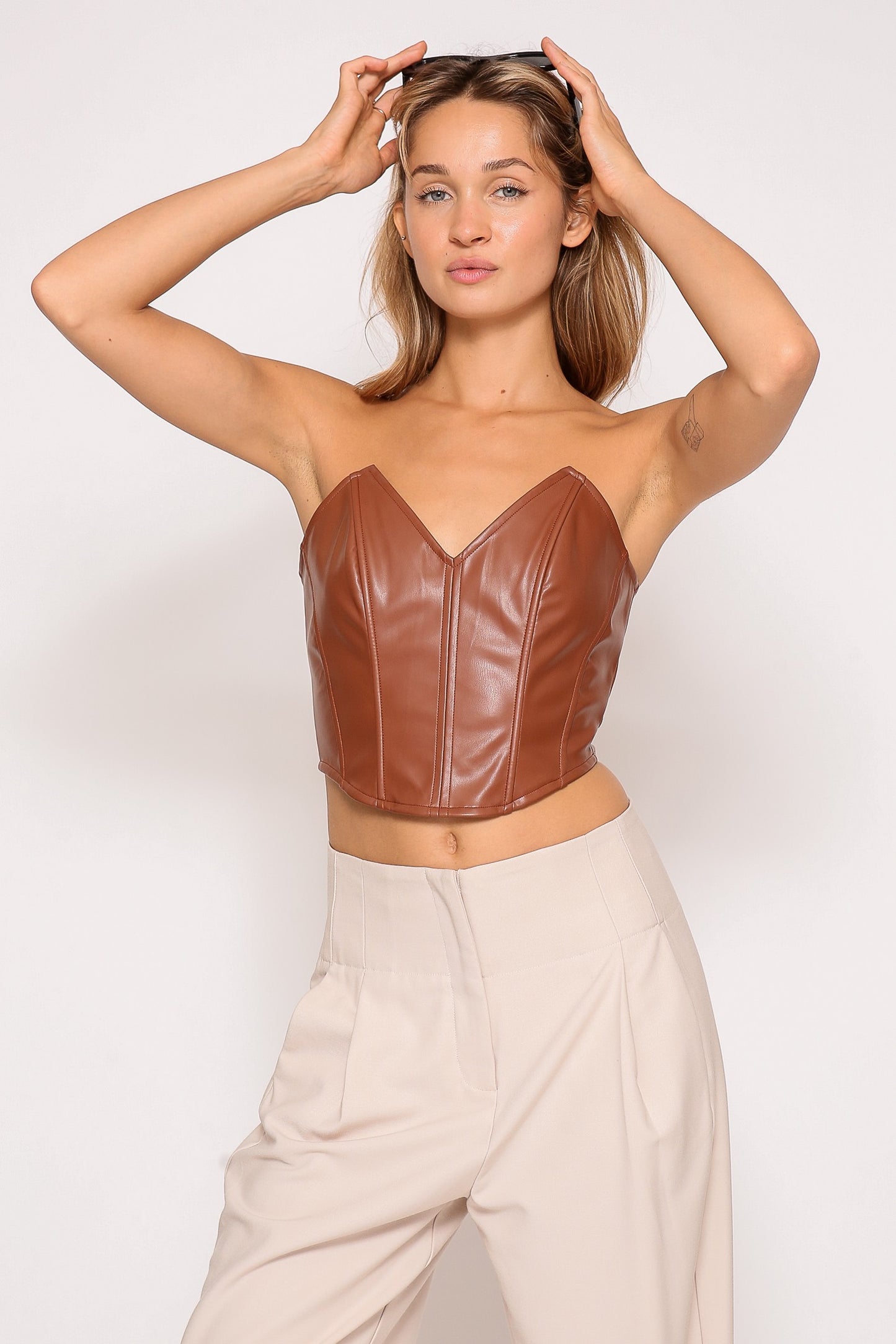 Night Out Leather Corset Top