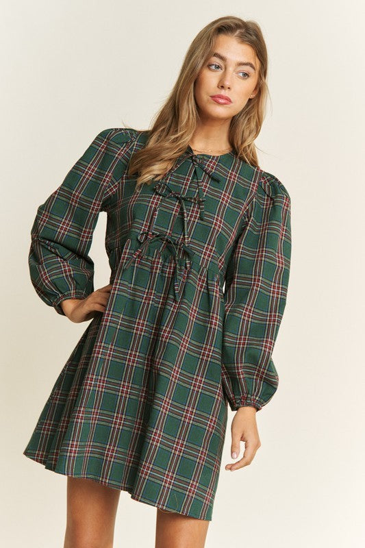 Christmas Joy Bow Mini Dress