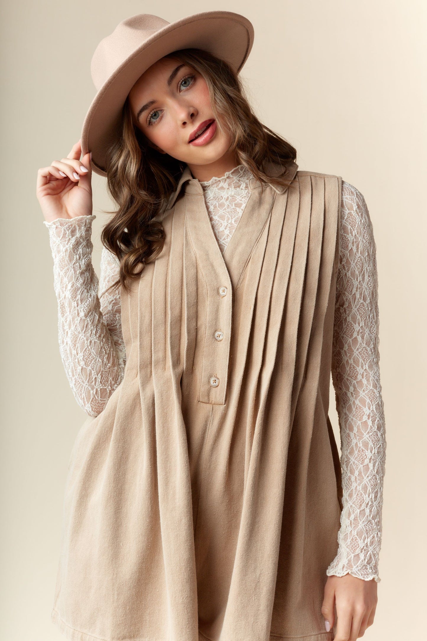 Let's Go Girls Pleated Romper