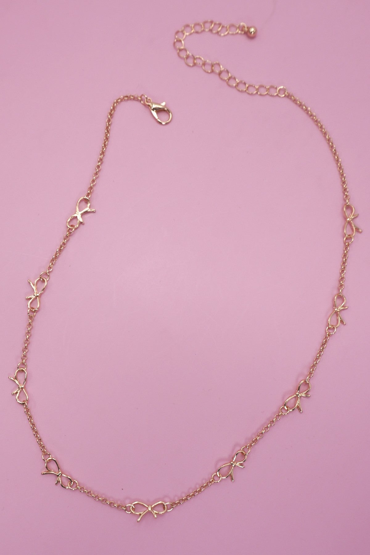 Cutout Bow Station Necklace