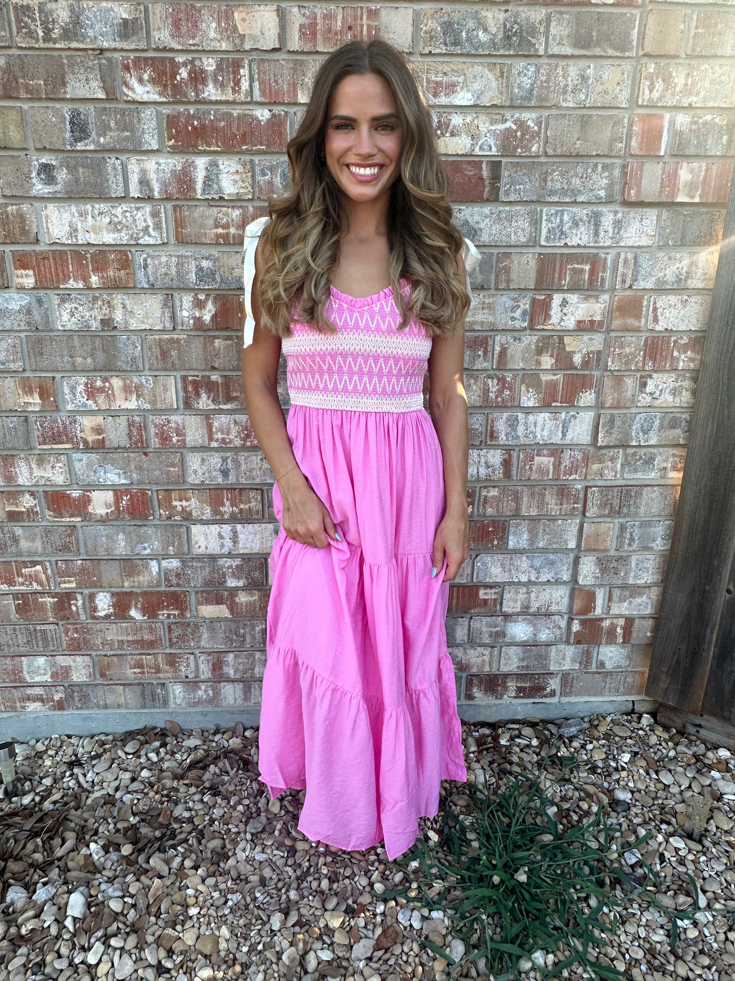 Camden Ribbon Strap Tiered Midi Dress