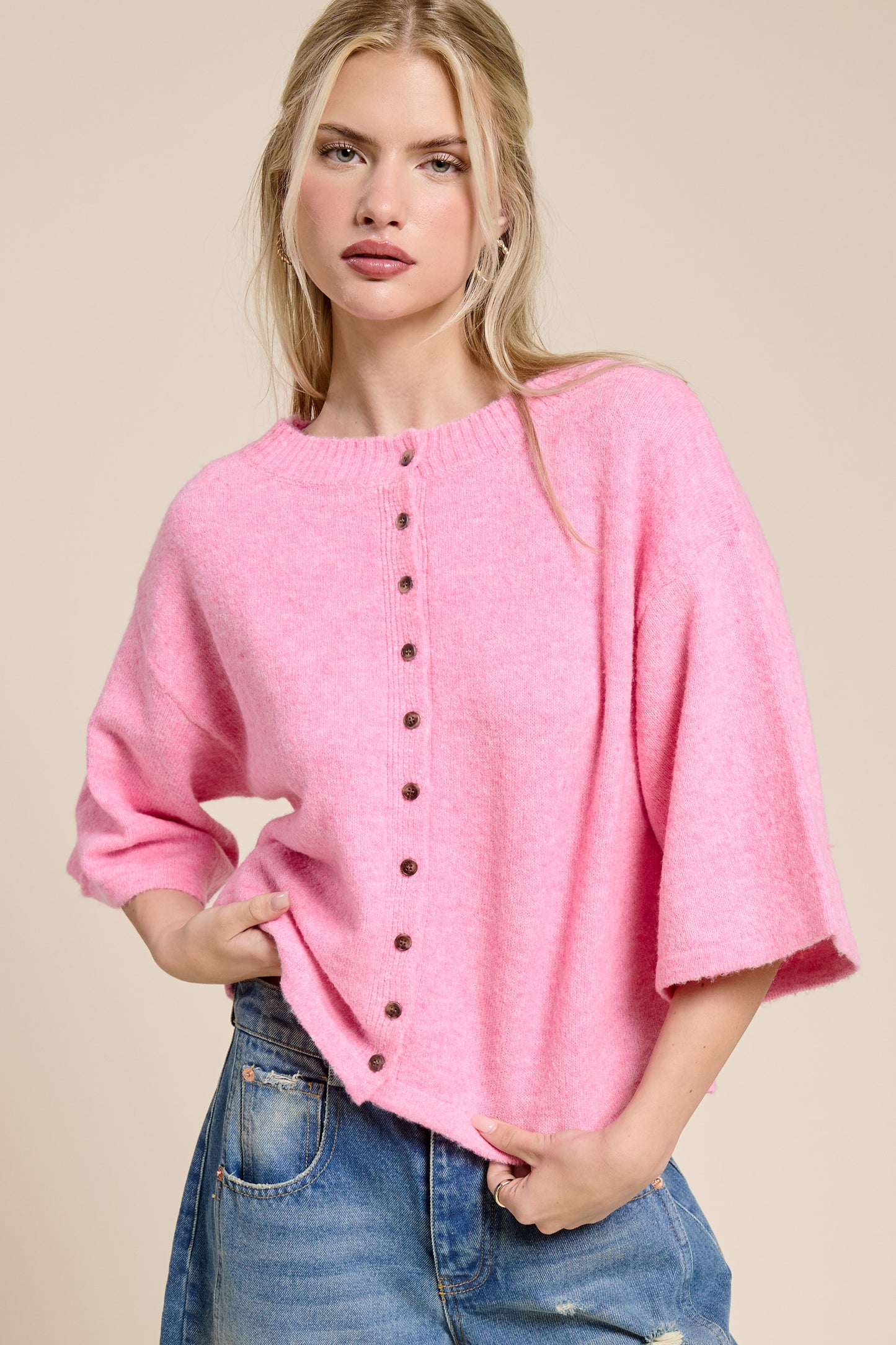 Haven Cardigan in Pink