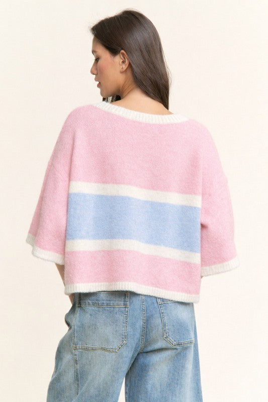 Cotton Candy Button-front Cardigan