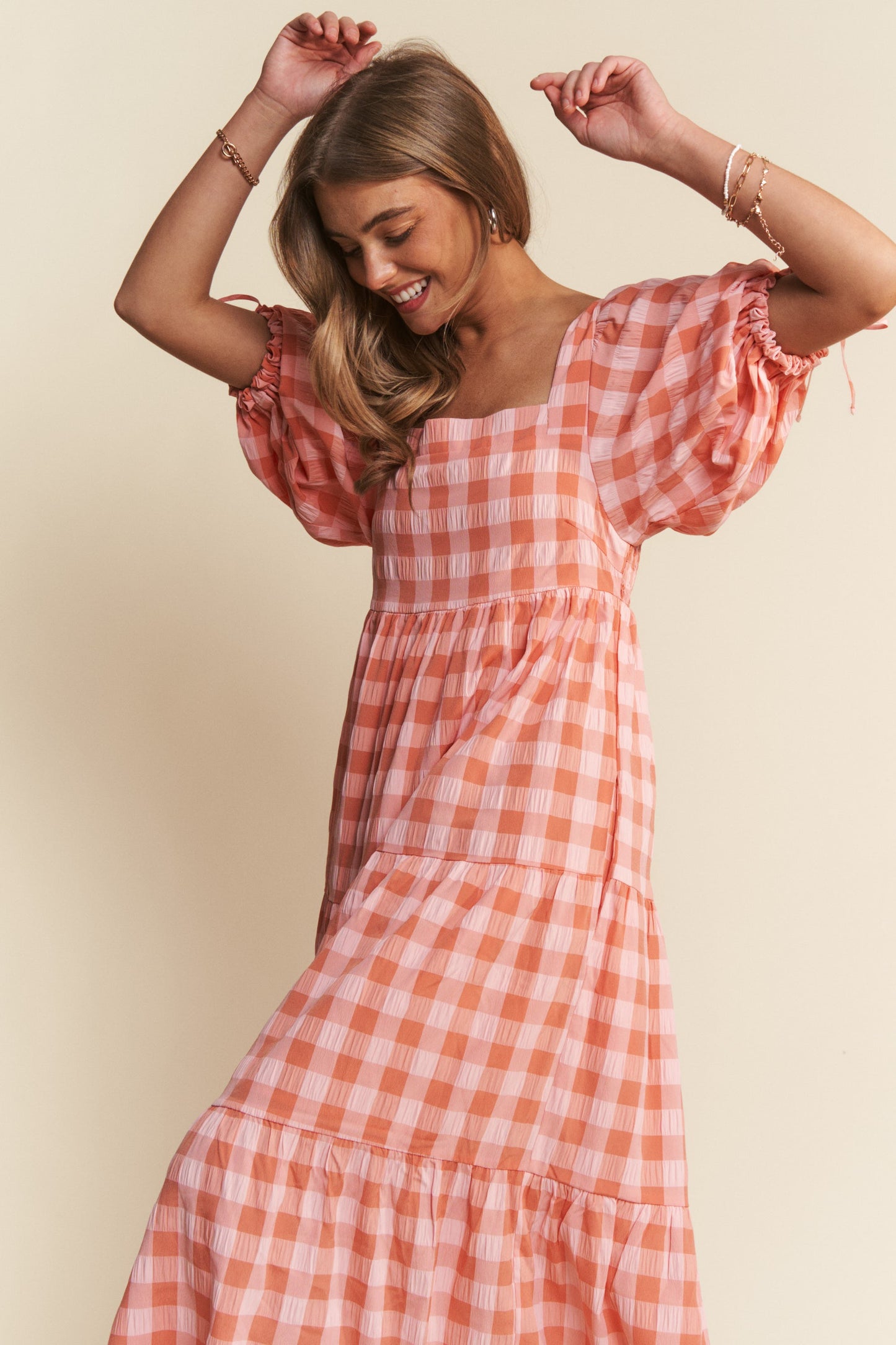 Dawsyn Gingham Tiered Dress