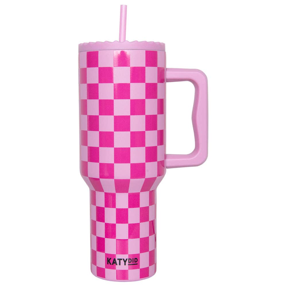 Pink Checker Easter Stainless Steel Tumbler