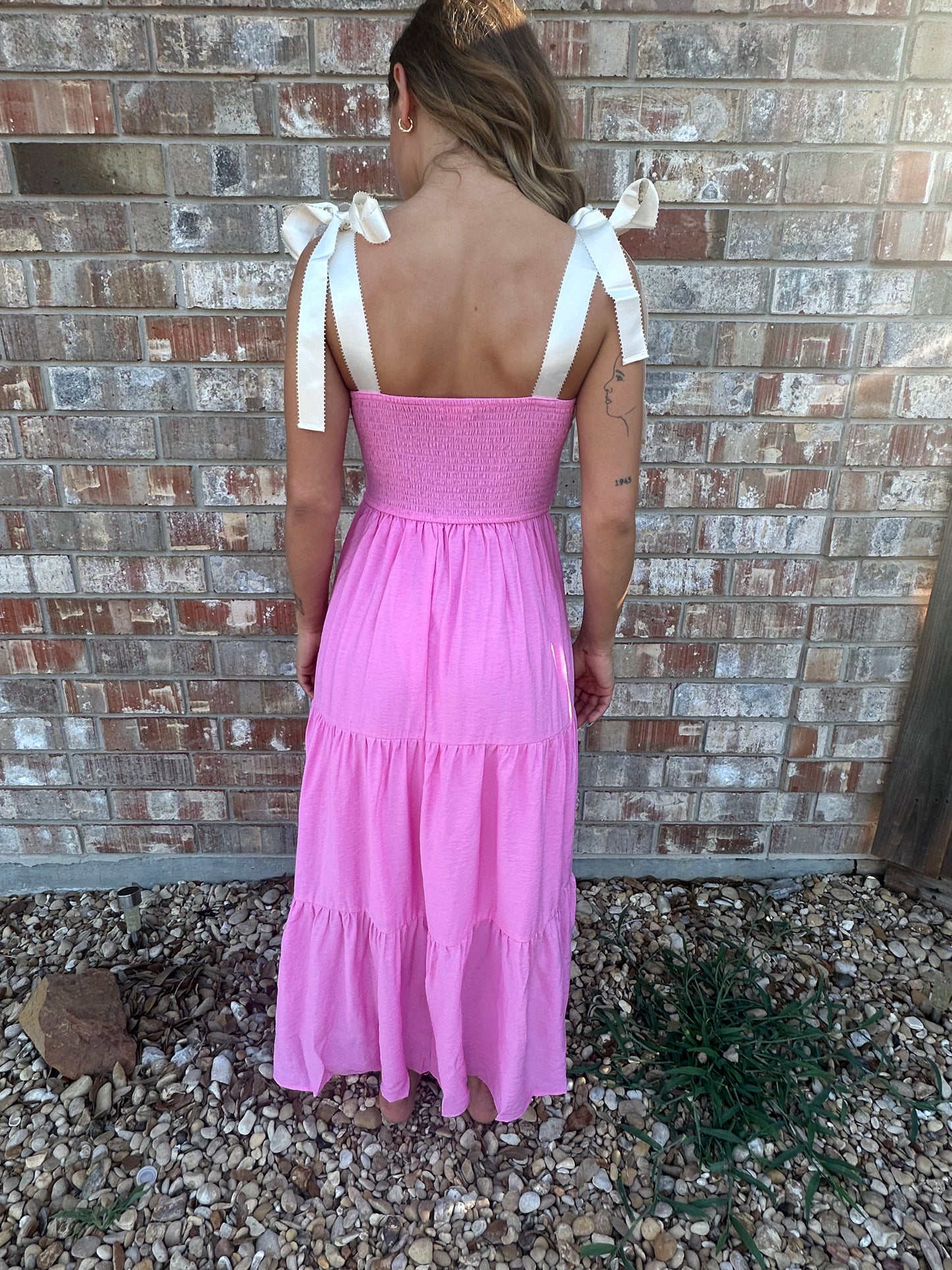 Camden Ribbon Strap Tiered Midi Dress