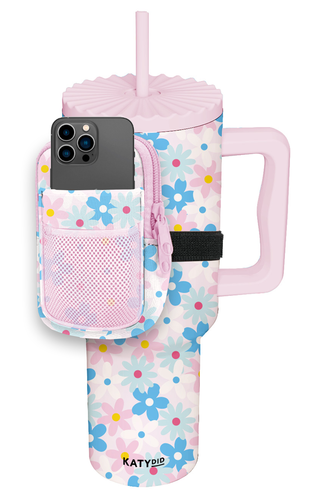Dainty Florals Easter Pink Tumbler Zipper Pouch