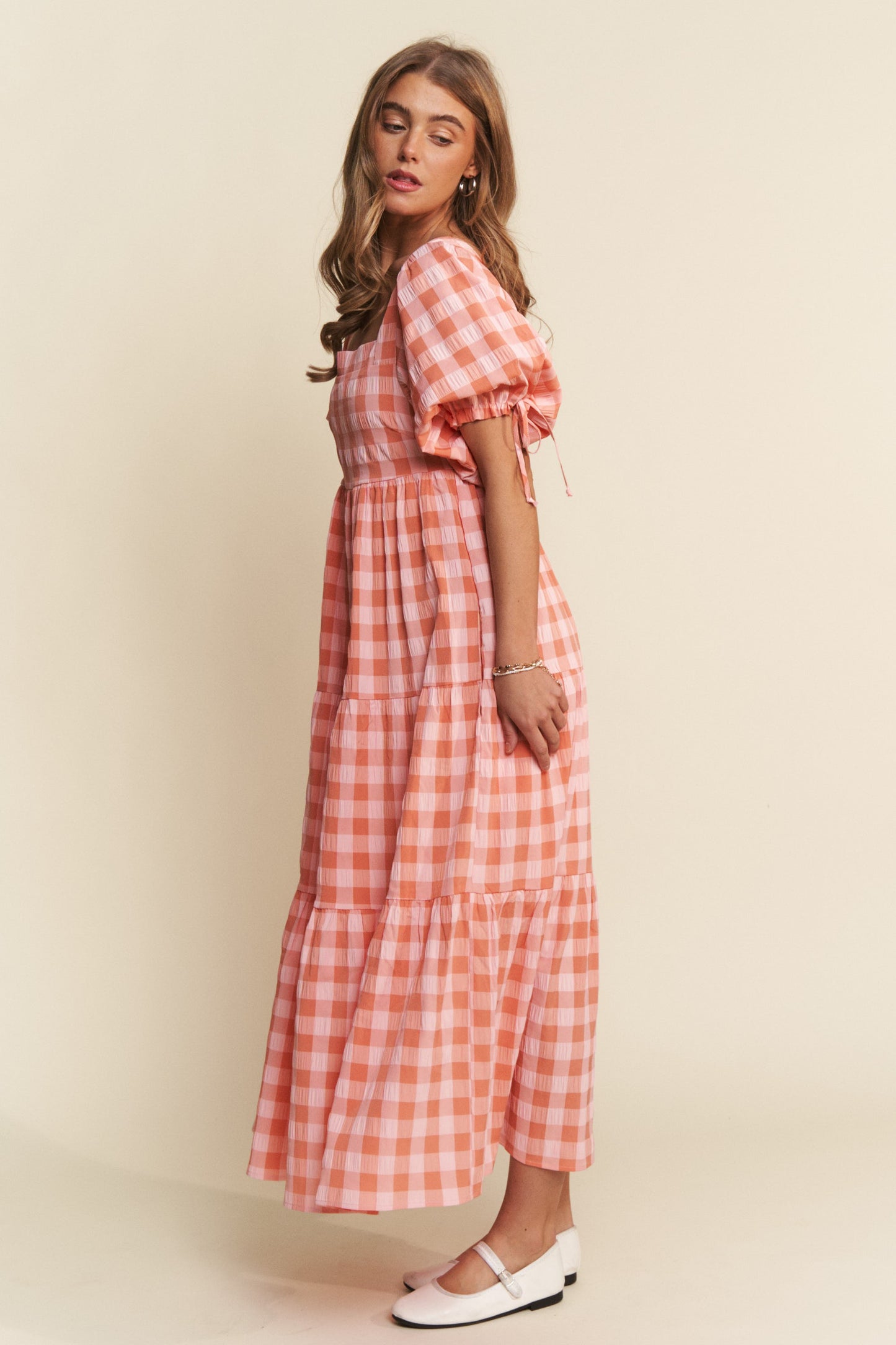 Dawsyn Gingham Tiered Dress