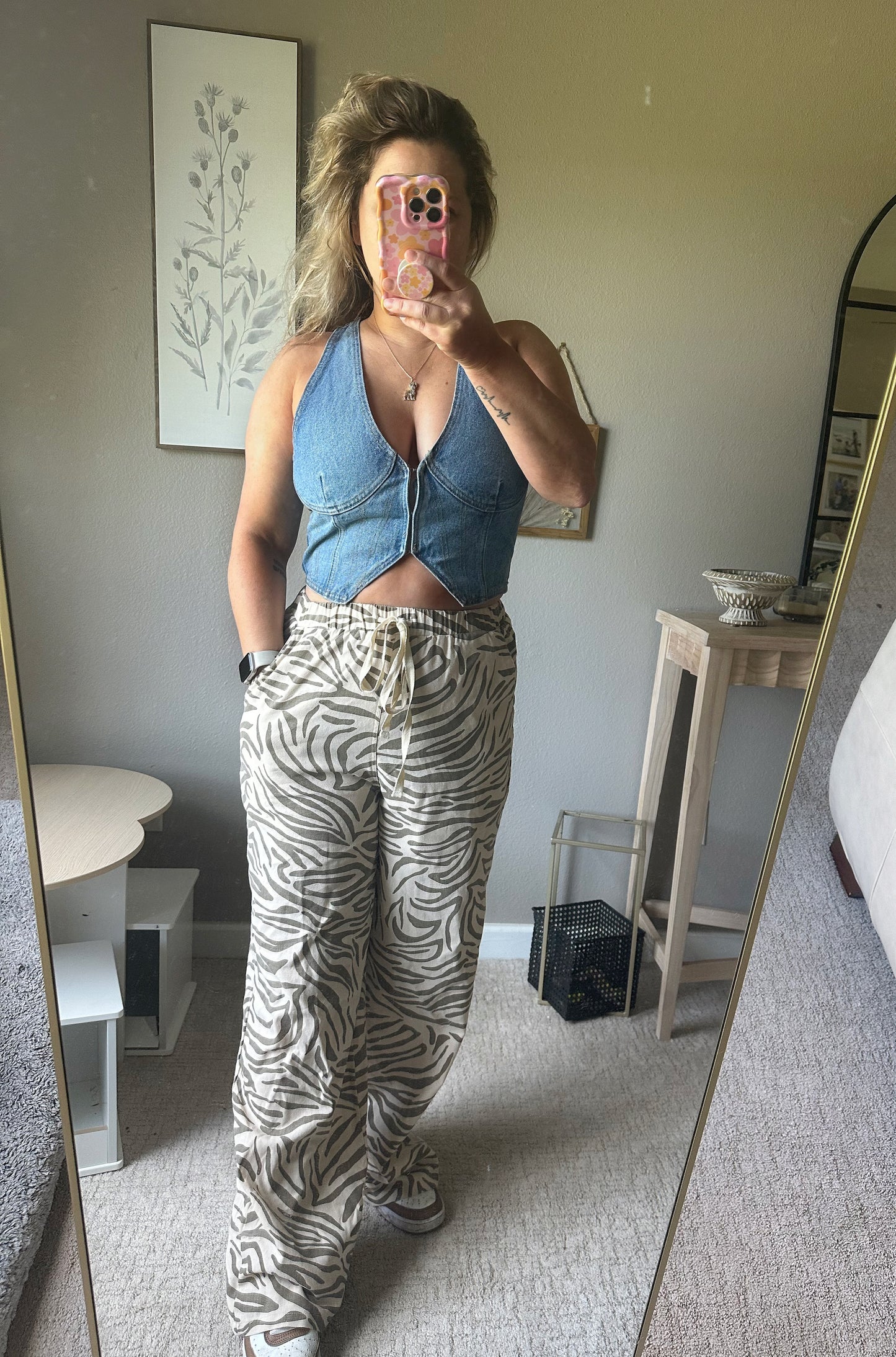 River Crop Denim Vest
