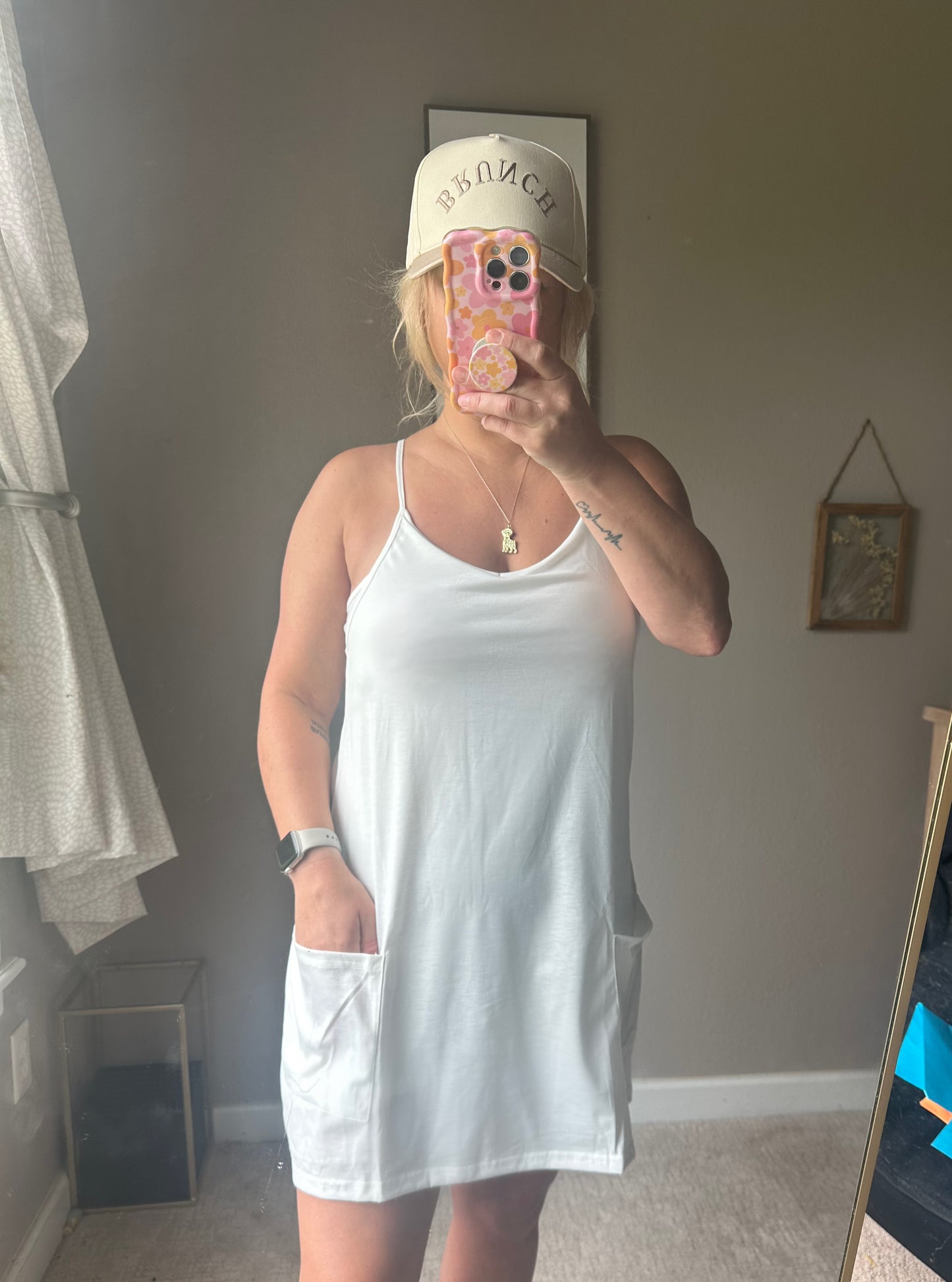 Hot Shot Tennis Athletic Dress Romper-White