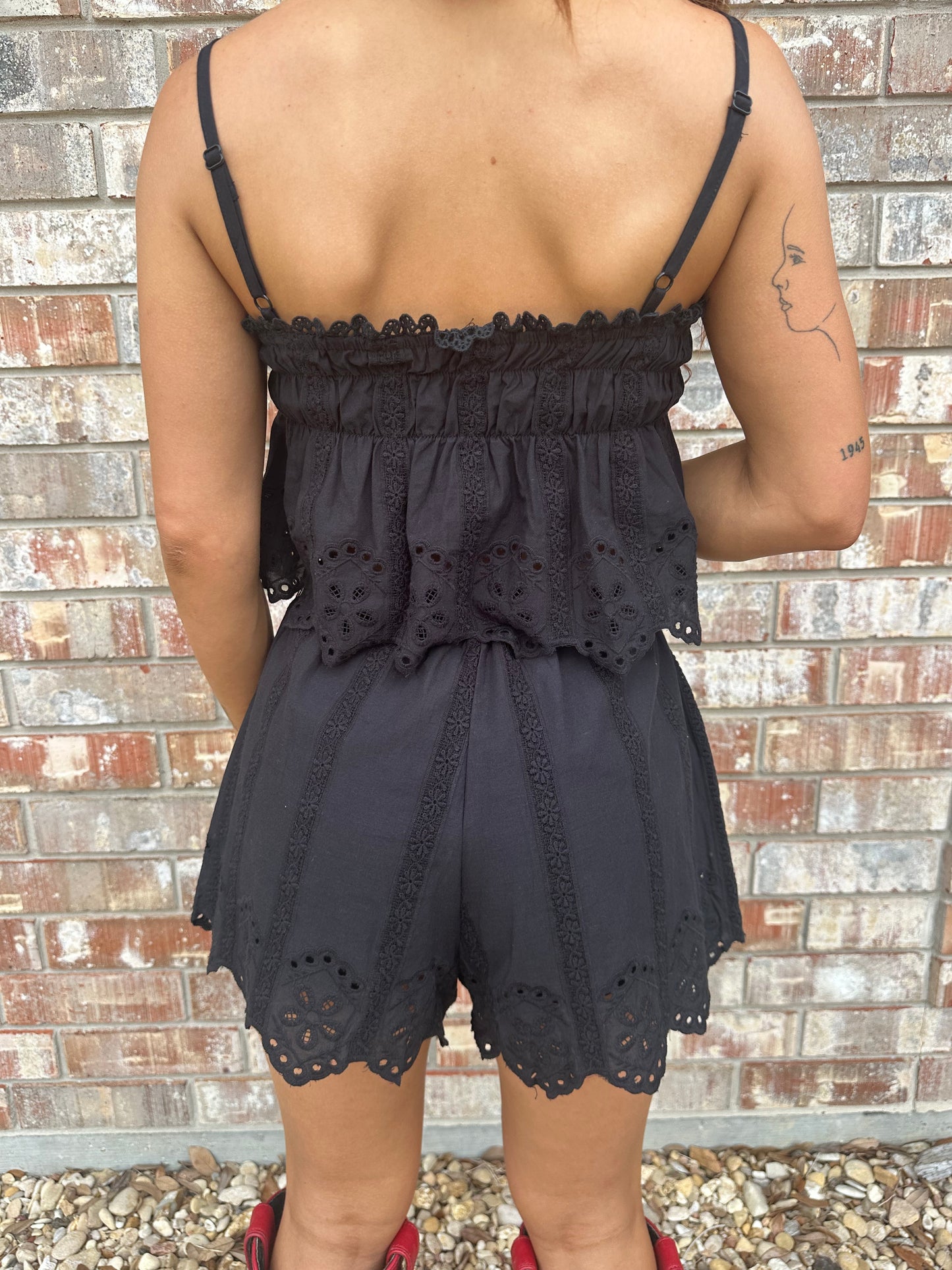 Black Eyelet Summer Set