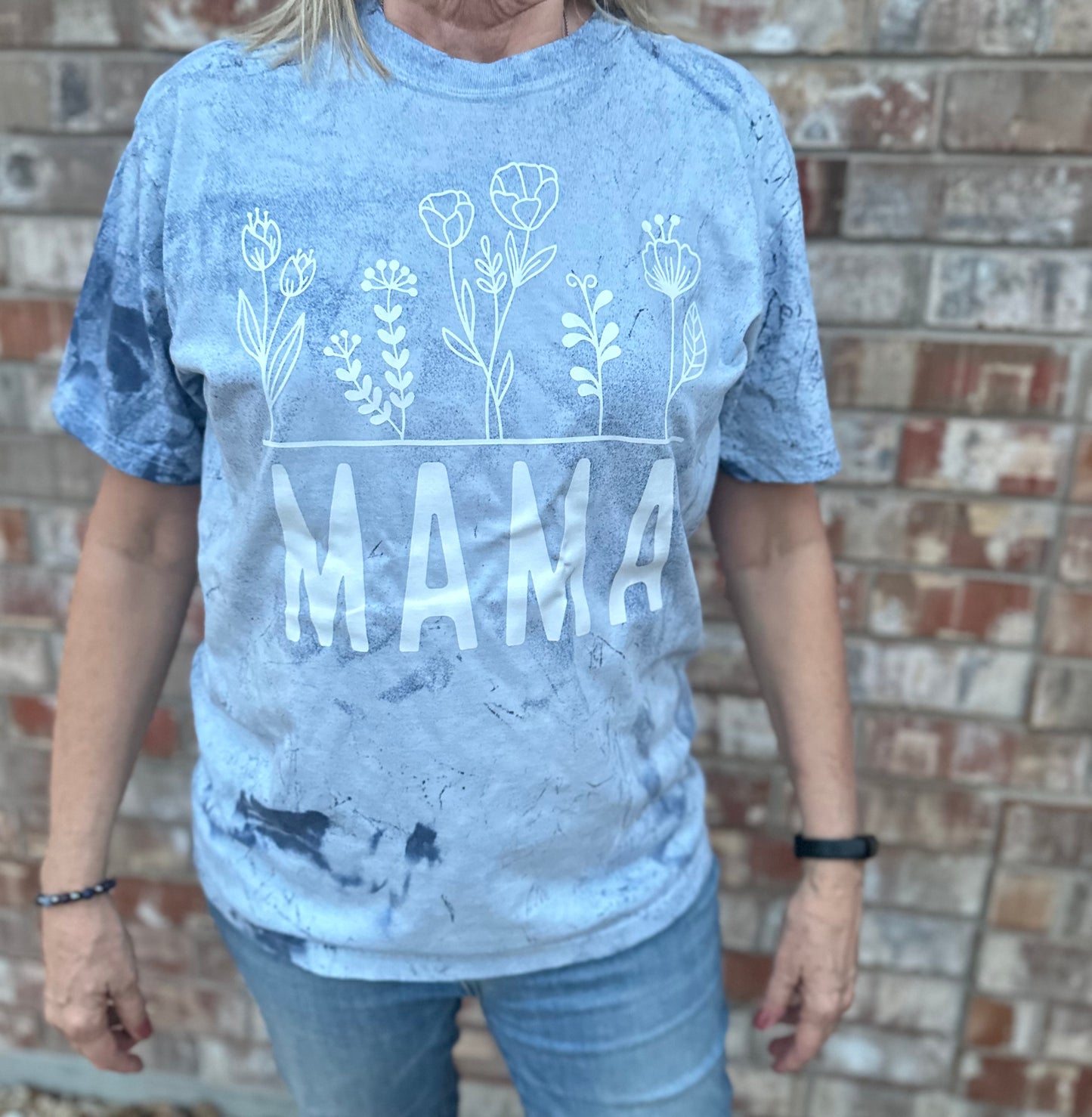 MAMA Floral Color Burst Graphic Tee