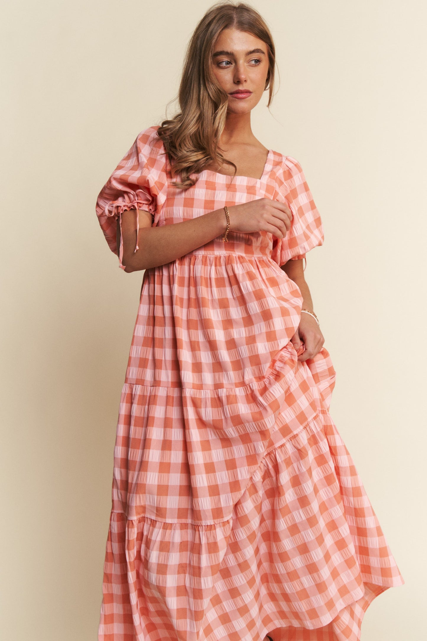 Dawsyn Gingham Tiered Dress