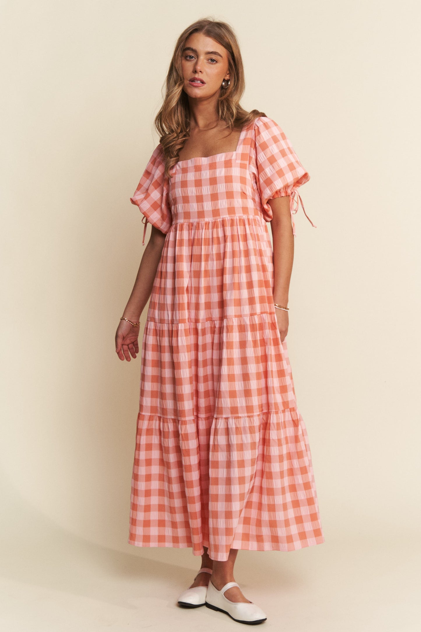 Dawsyn Gingham Tiered Dress
