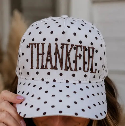 Thankful Polka Dot Vintage Trucker Hat