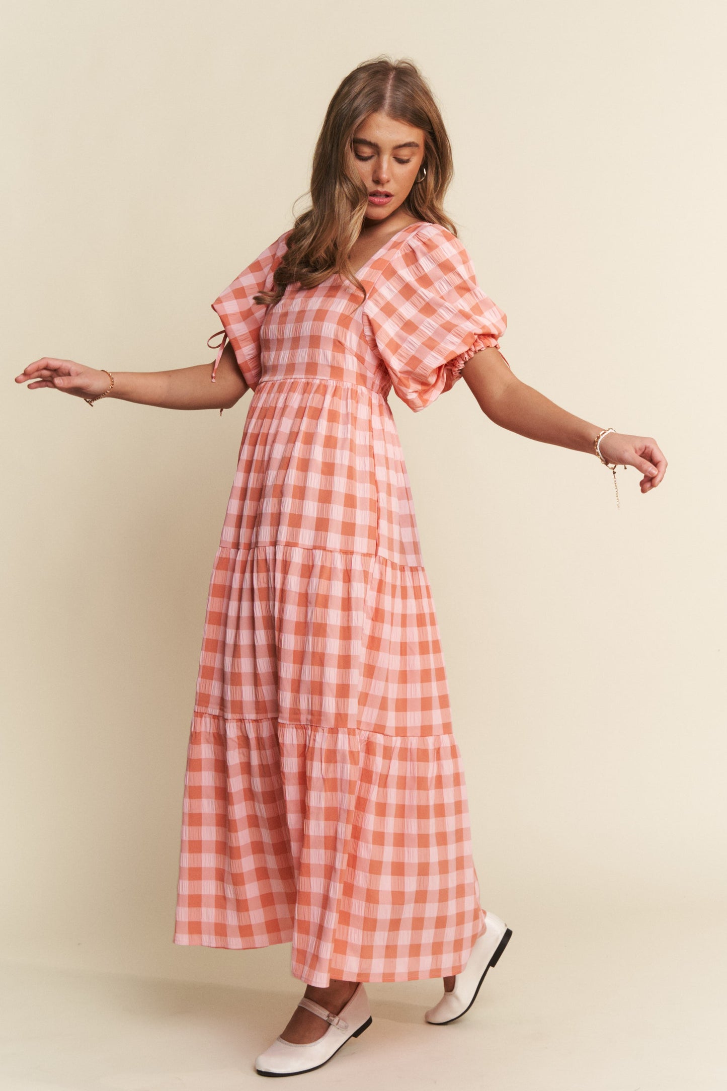 Dawsyn Gingham Tiered Dress