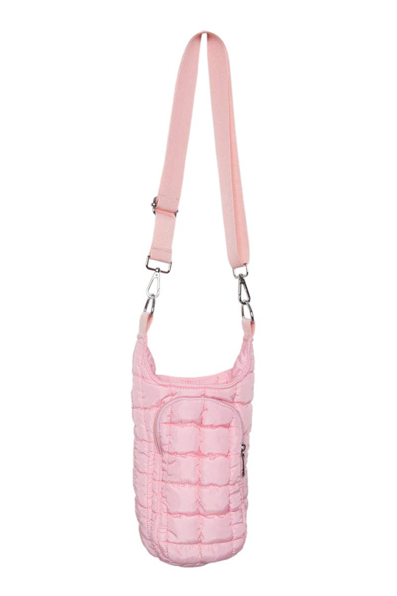 Light Pink Quilted Water Bottle Holder