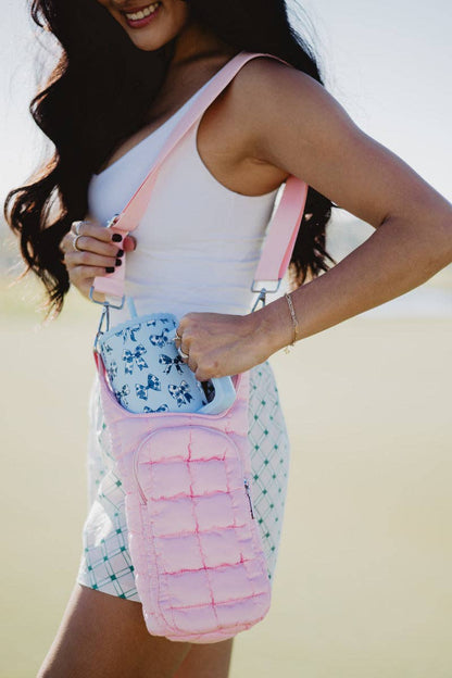 Light Pink Quilted Water Bottle Holder
