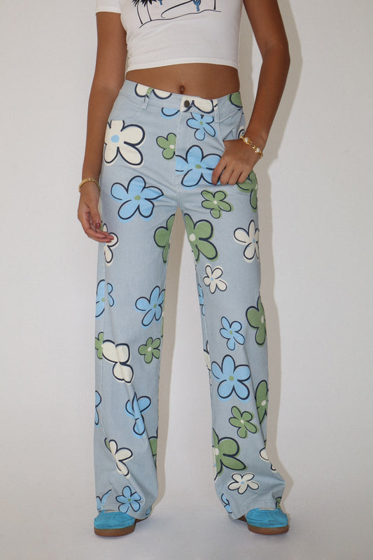 Daisy Stretch Cotton Jean Pants