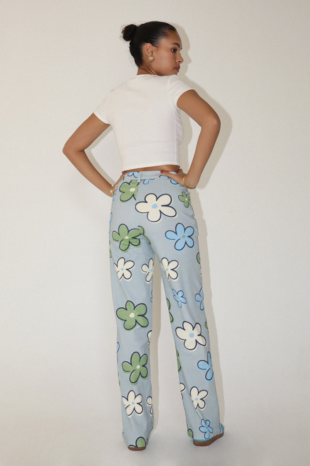 Daisy Stretch Cotton Jean Pants
