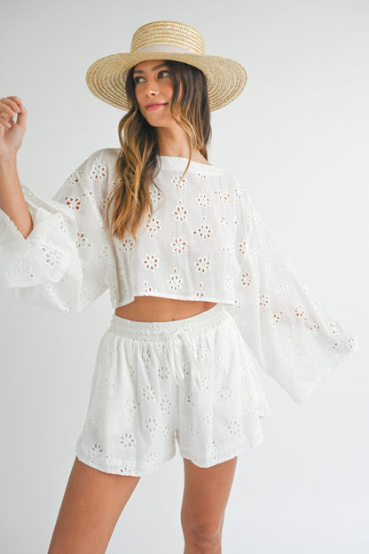Summer Loving Lace Crop Top and Shorts Set