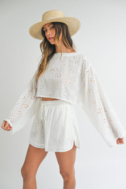 Summer Loving Lace Crop Top and Shorts Set