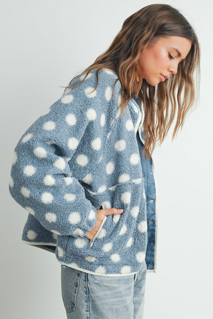 Polka Dot Button Down Jacket