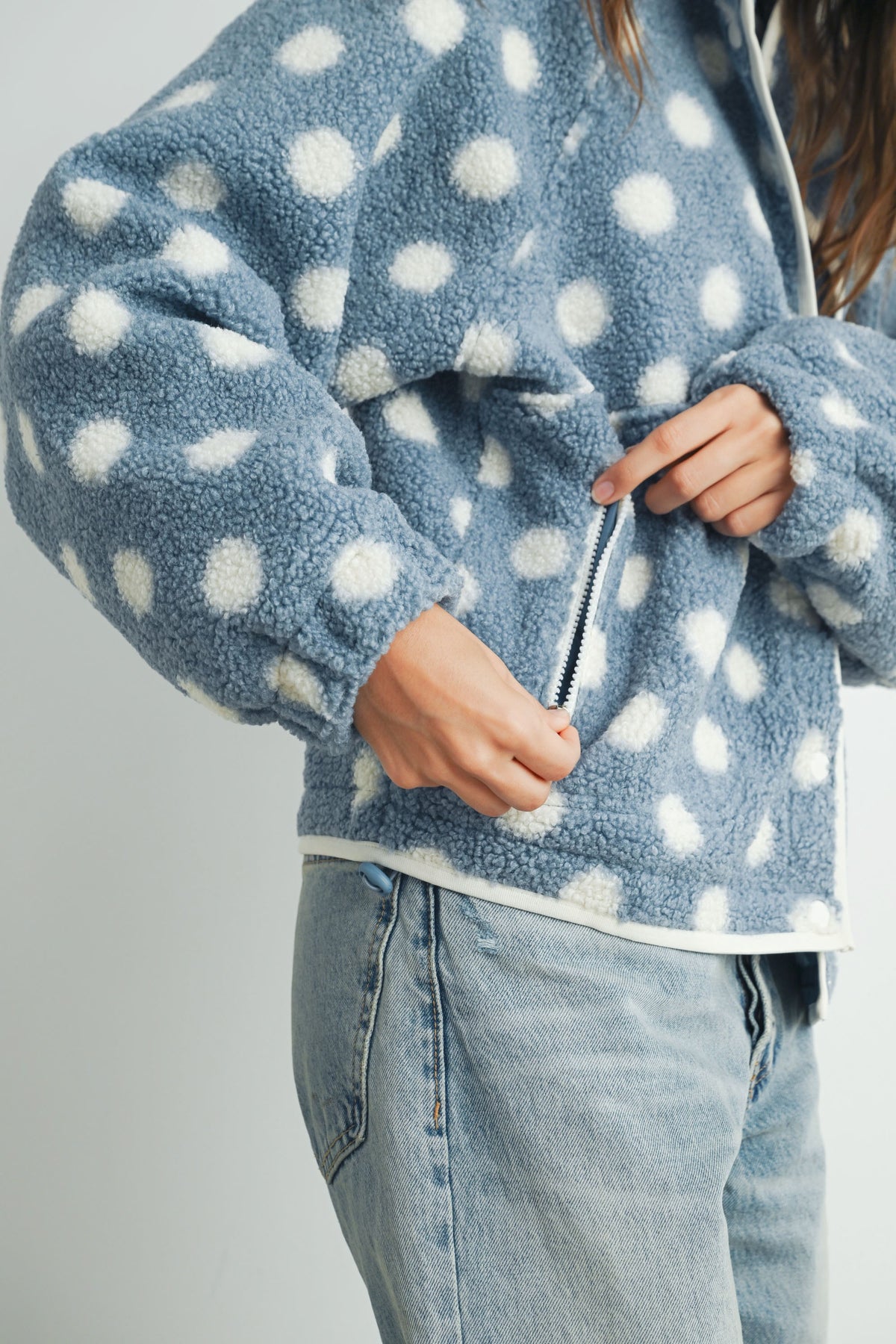 Polka Dot Button Down Jacket