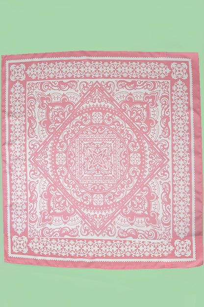 Paisley Pink Silky Feel Bandana Scarf