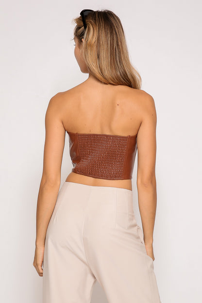 Night Out Leather Corset Top