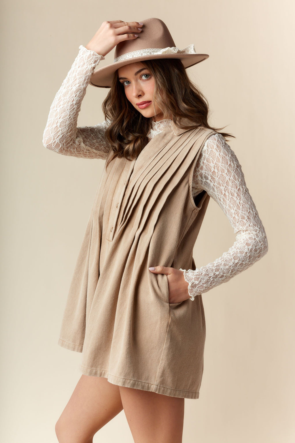 Let's Go Girls Pleated Romper