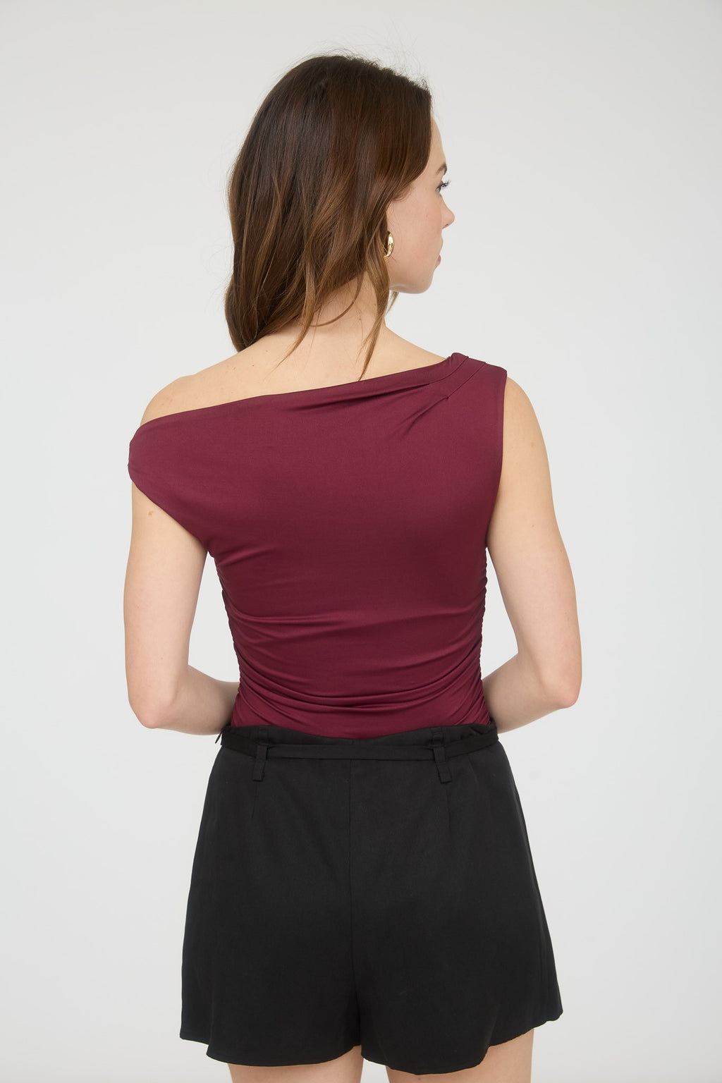 Night Out Off Shoulder Top-Maroon