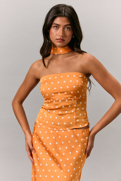 Orange Polka Dot Top