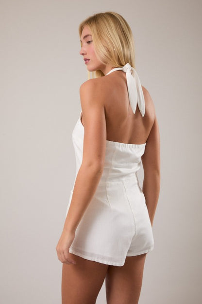 Vest-style Linen Romper