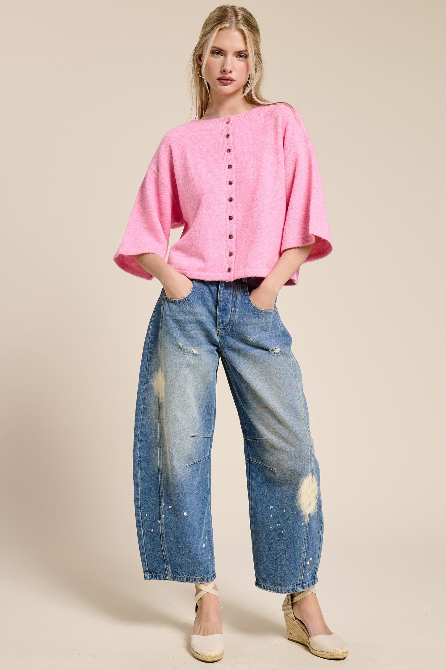 Haven Cardigan in Pink