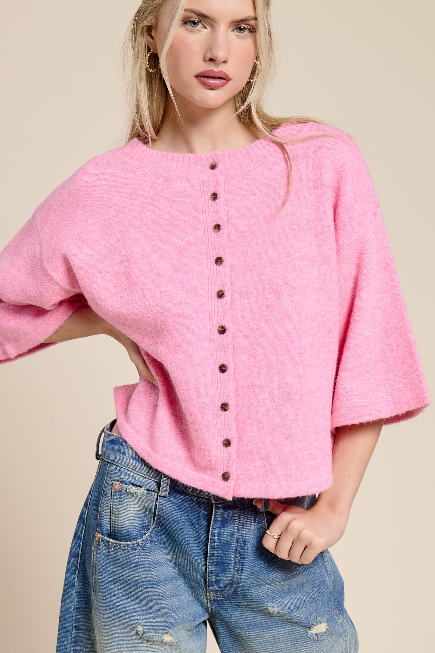 Haven Cardigan in Pink
