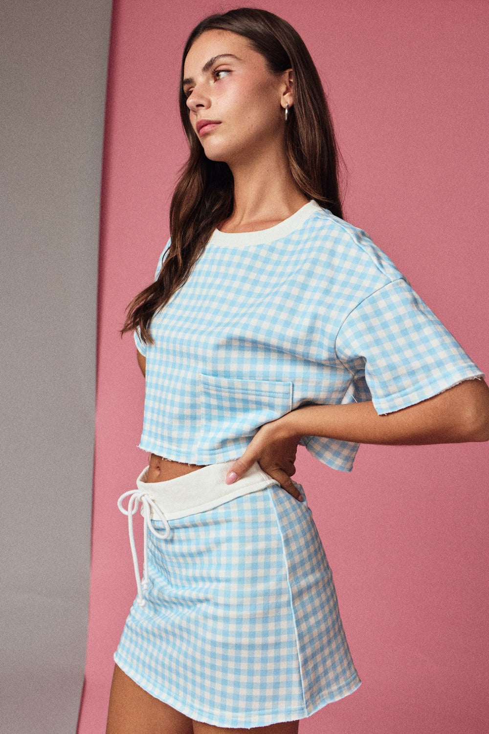 Gingham Blue Set