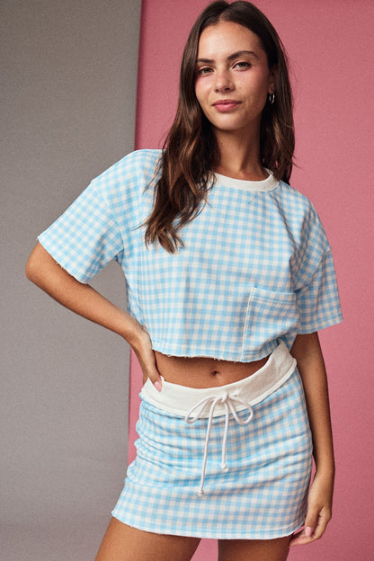 Gingham Blue Set