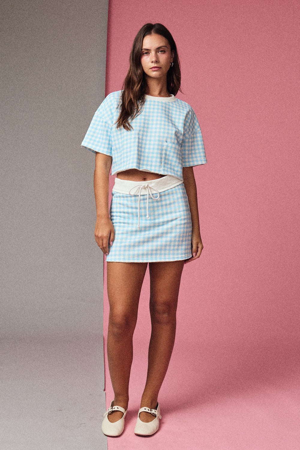 Gingham Blue Set
