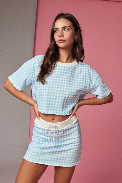 Gingham Blue Set