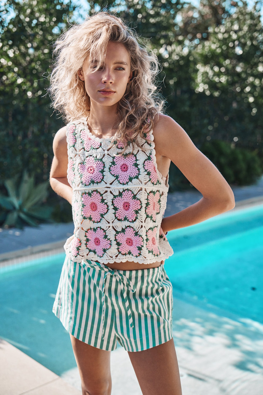 Daisy  Crochet Knit Tank
