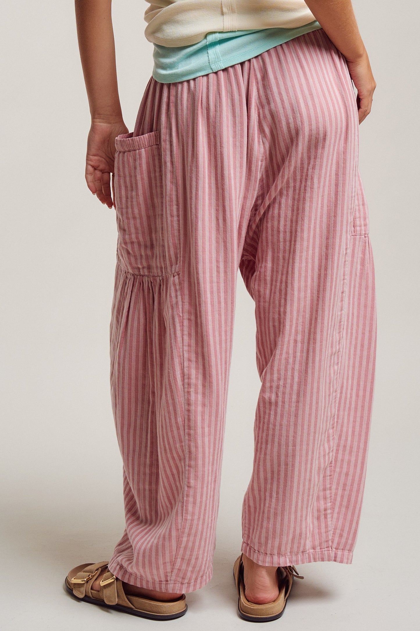 Wanderlust Boho Stripe Pants-Pink