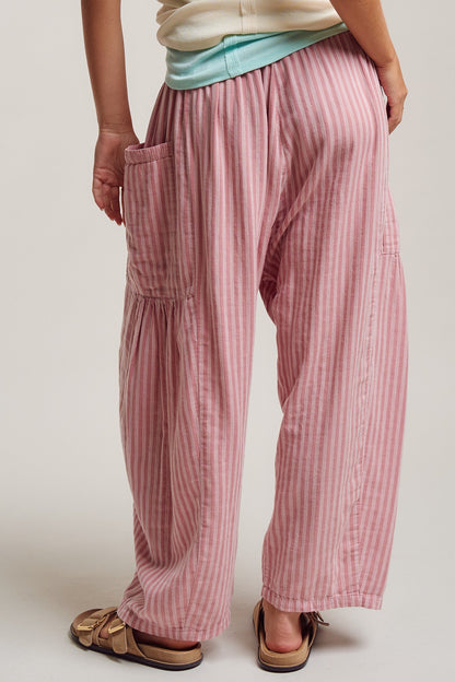 Wanderlust Boho Stripe Pants-Pink
